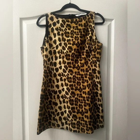 Zara Leopard-Print Sleeveless Mini Dress M - Picture 2 of 5